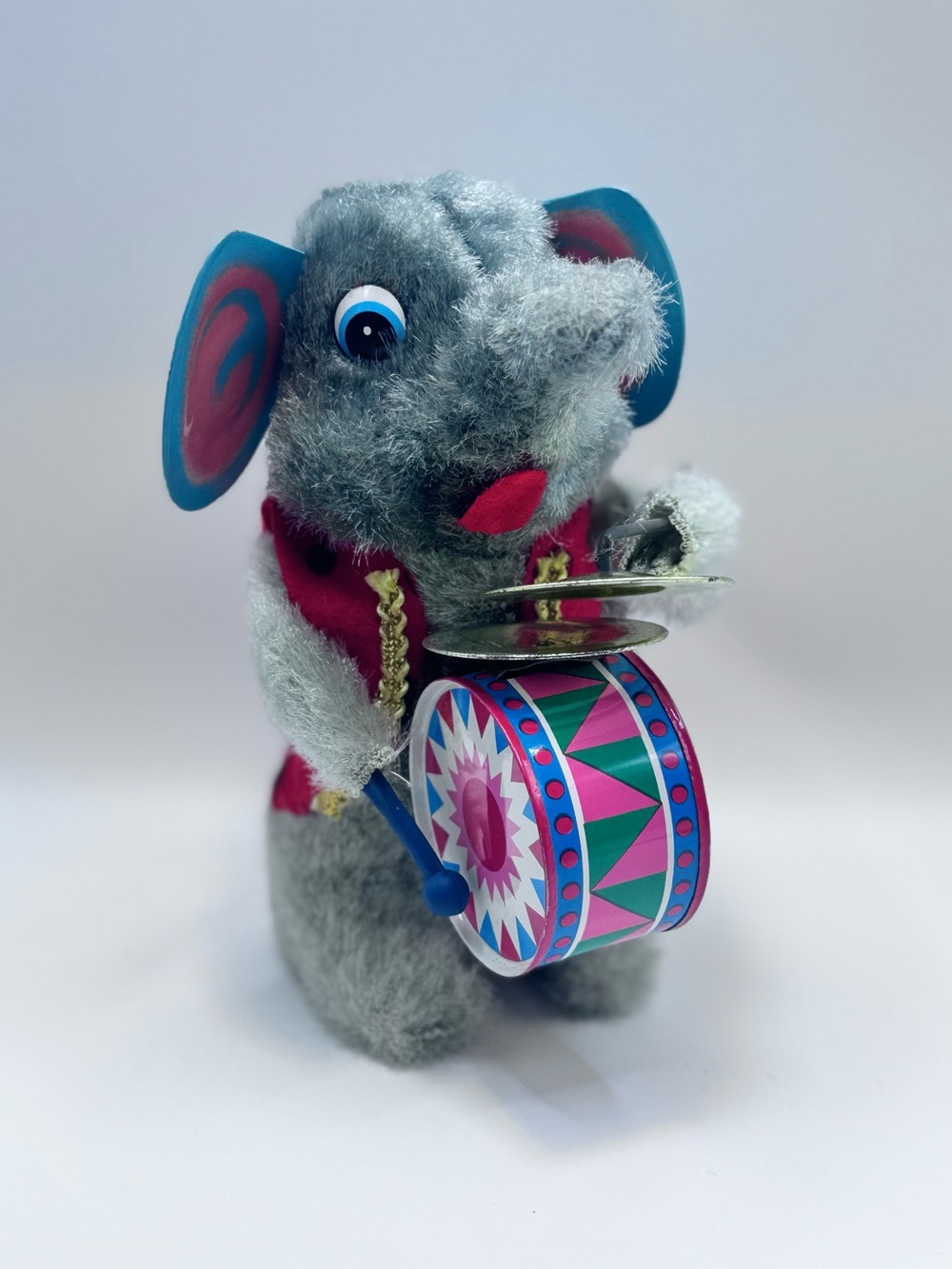 Vintage Retro Wind Up Mechanical Musical Elephant Novelty Working Toy